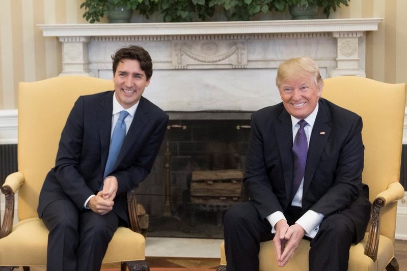 Trump and Trudeau in 2017